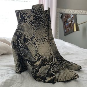snake skin booties